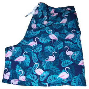Resort Men’s Blue Tropical Flamingo Swim Trunks Size XXL BG15